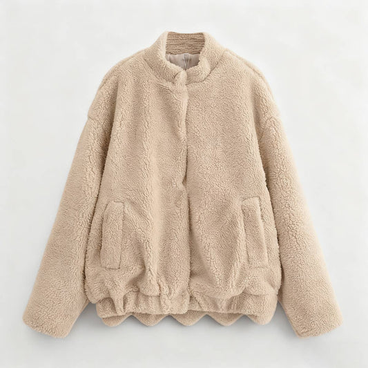 Street-style fleece pilot jacket coat