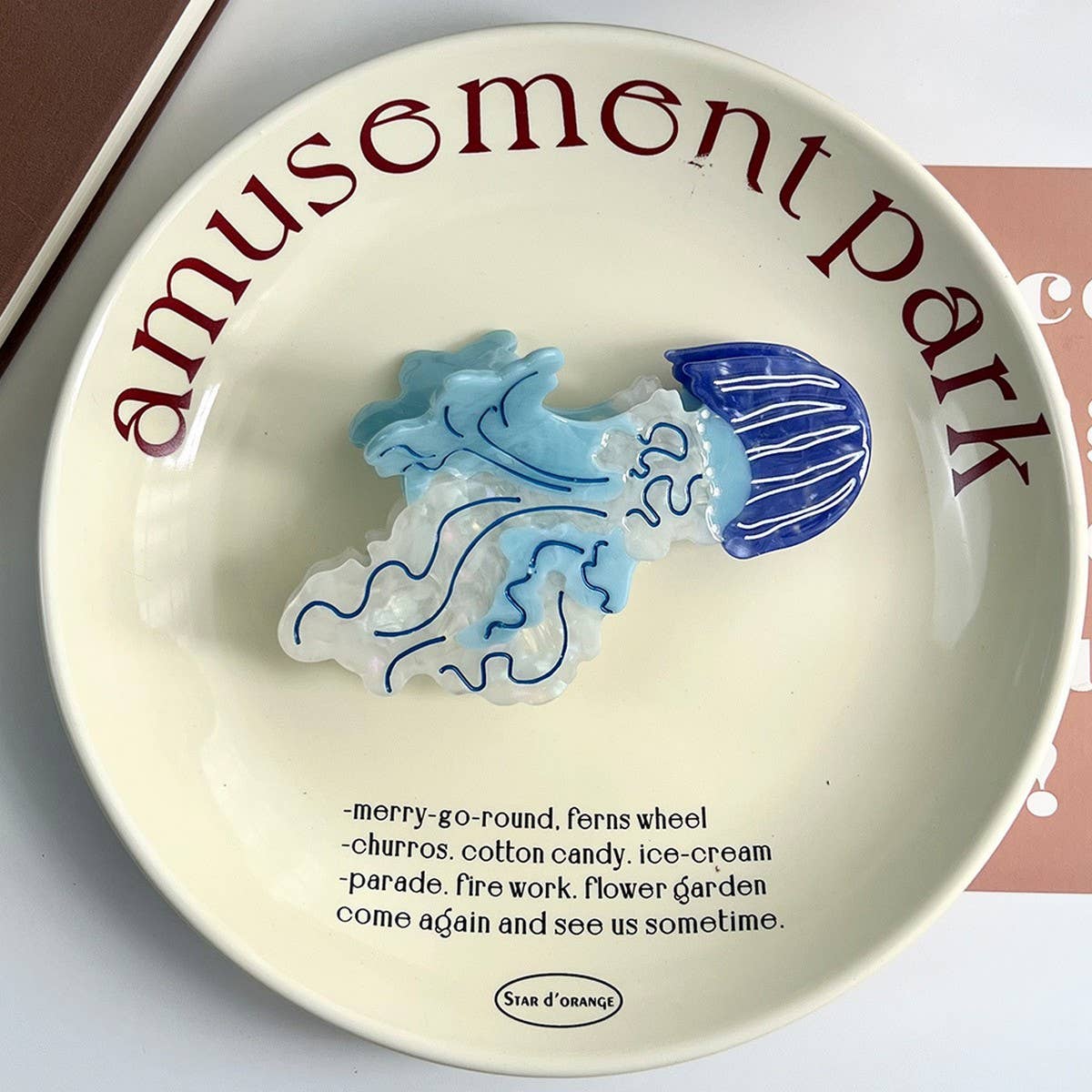 Ocean Jellyfish Hair Claw, Dopamine Color Clip_CWAHA5725