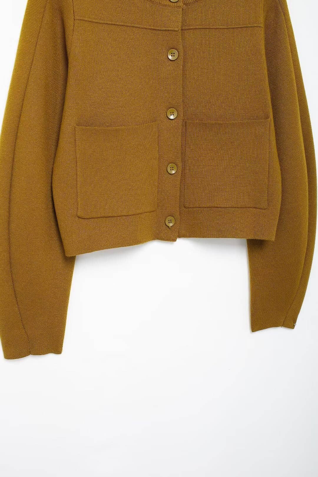 ROUND NECK SOLID COLOR LONG SLEEVE CARDIGAN COAT