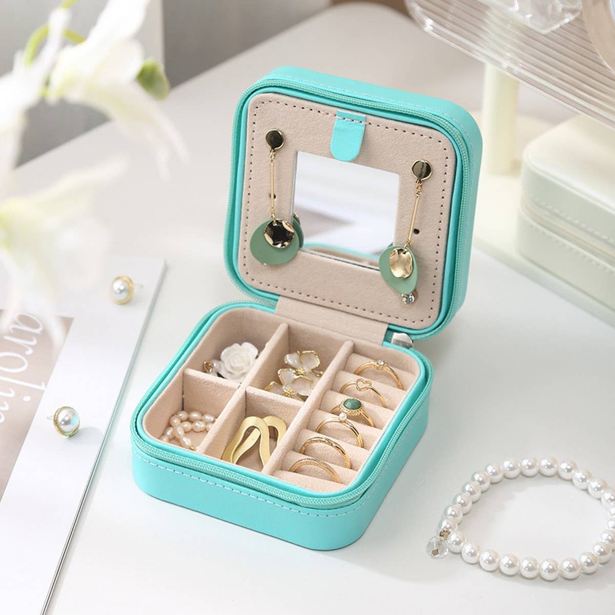 PORTABLE MIRROR JEWELRY STORAGE BOX_CWAJE1547
