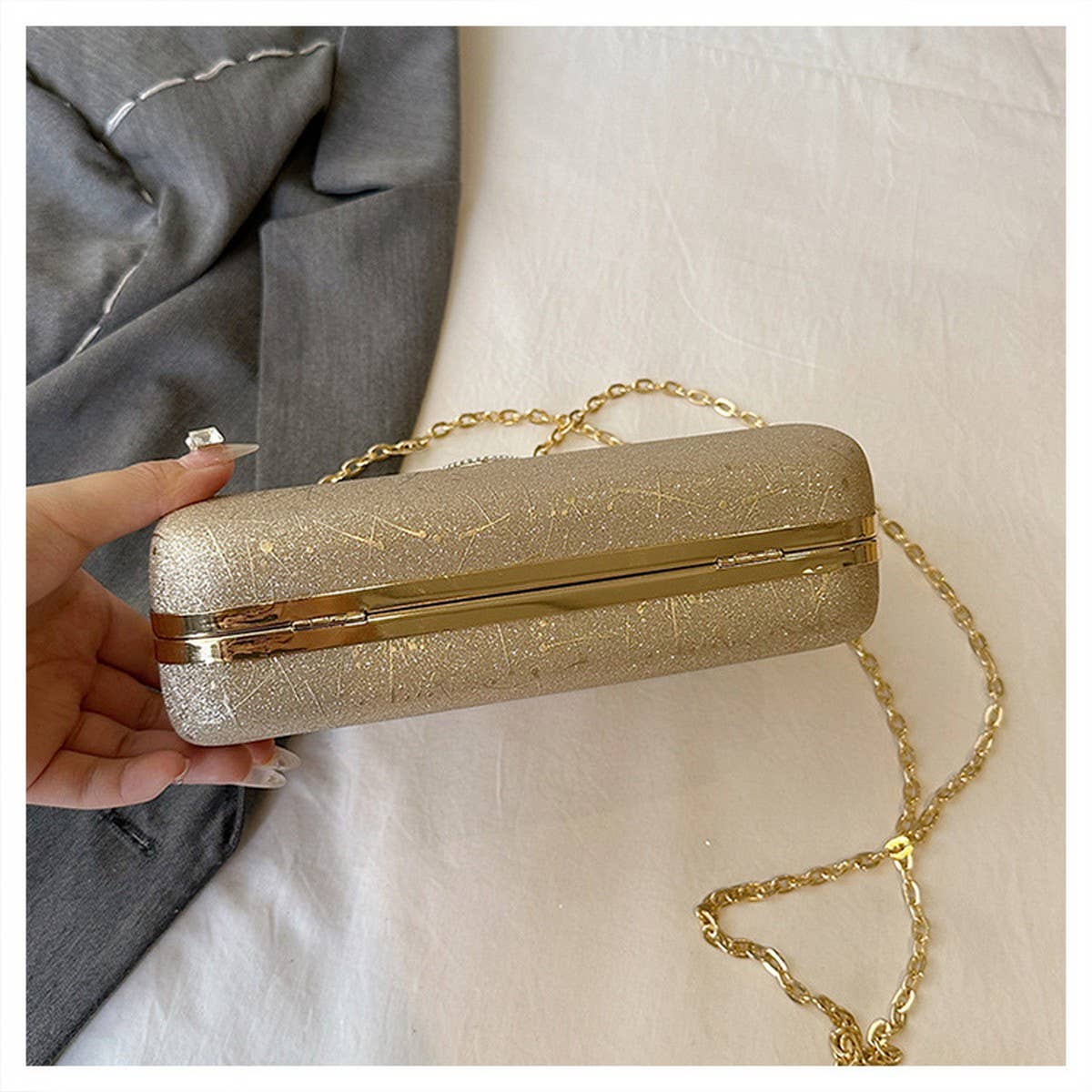 SHOULDER EVENING BAG CHAIN  SQUARE BAG CLUTCH BAG_CWAB3253