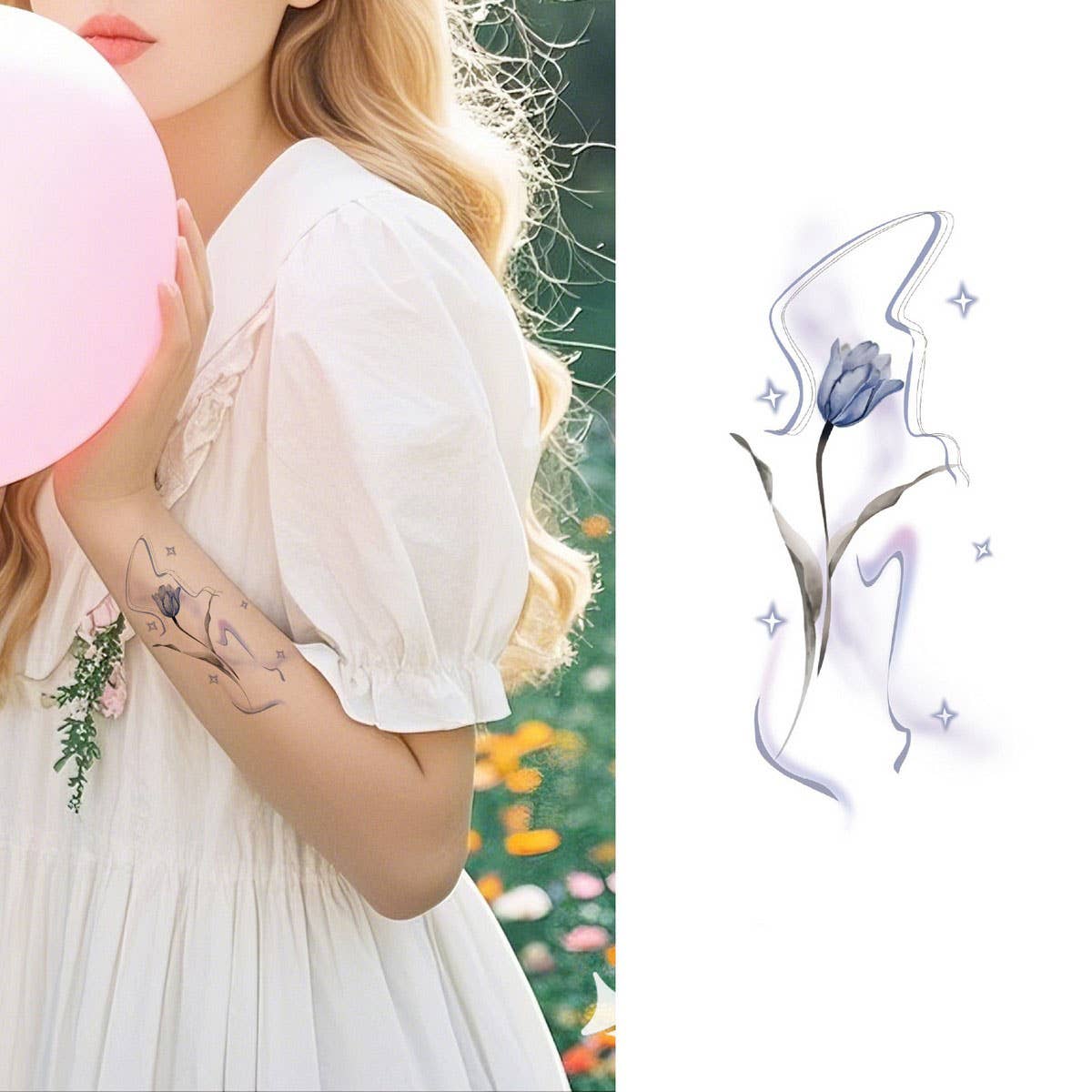 Elegant Floral Arm Tattoos Waterproof&Long Lasting