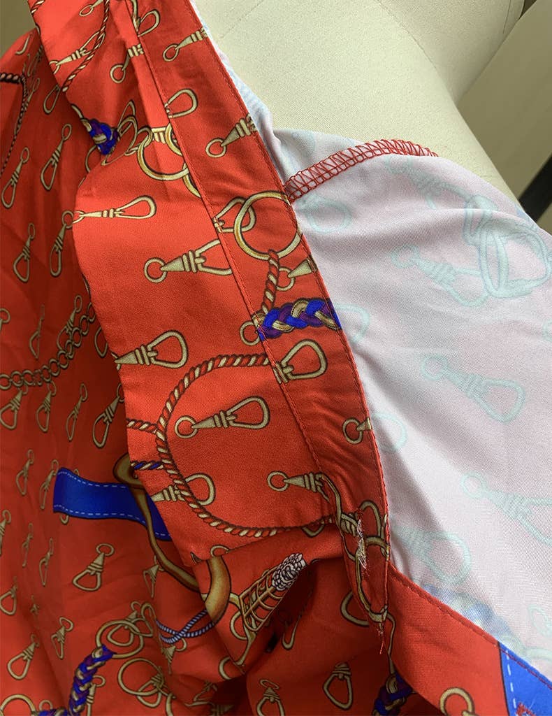 LONG SLEEVE SHIRT PRINTED STRAIGHT TROUSERS SET