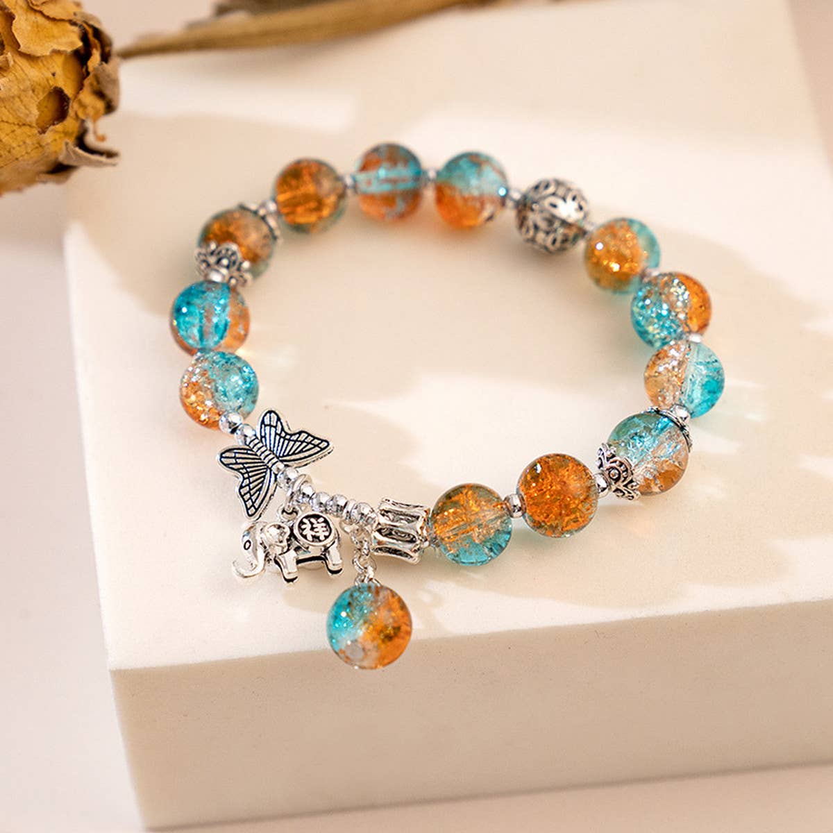 GRADIENT BUTTERFLY EXPLOSIVE CRYSTAL BRACELET