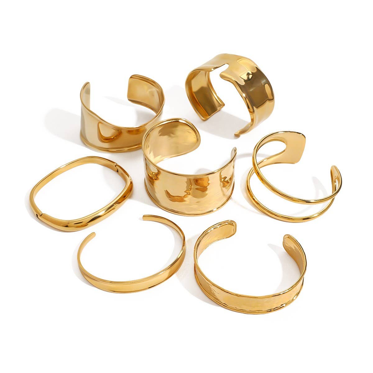 Bold Gold Open Cuff Bracelet in Stainless Steel_CWAJE4623