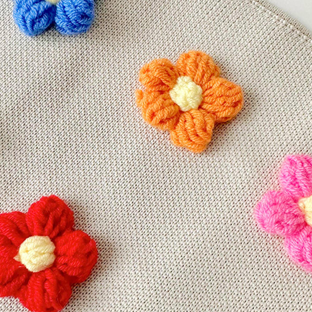 CUTE COLORFUL FLOWER KNITTED SHOULDER BAG HANDBAG_CWAB1505