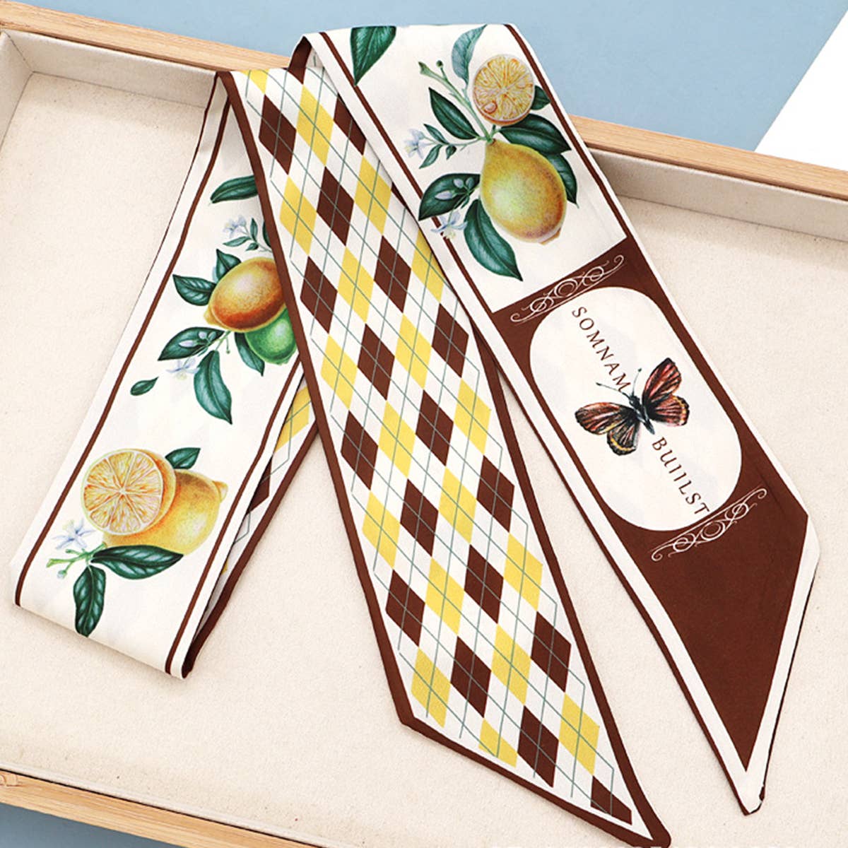 Fruit Print Twilly Scarf ? Hair Tie & Bag Ribbon