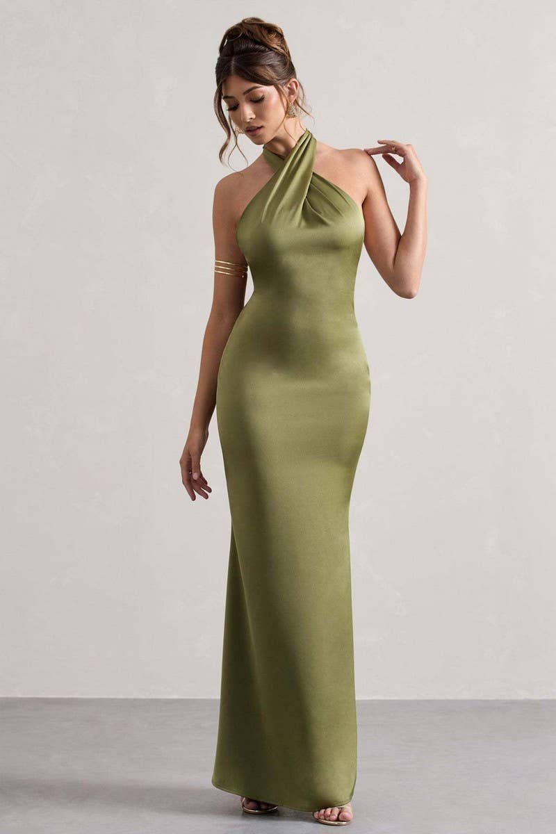 CWDMD5614_ELEGANT HALTER NECK BODYCON PARTY DRESS
