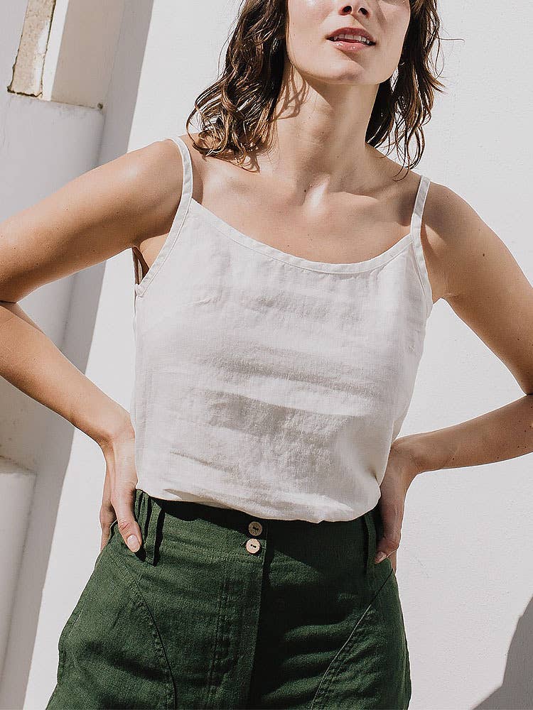 Simple cotton hemp camisole vest