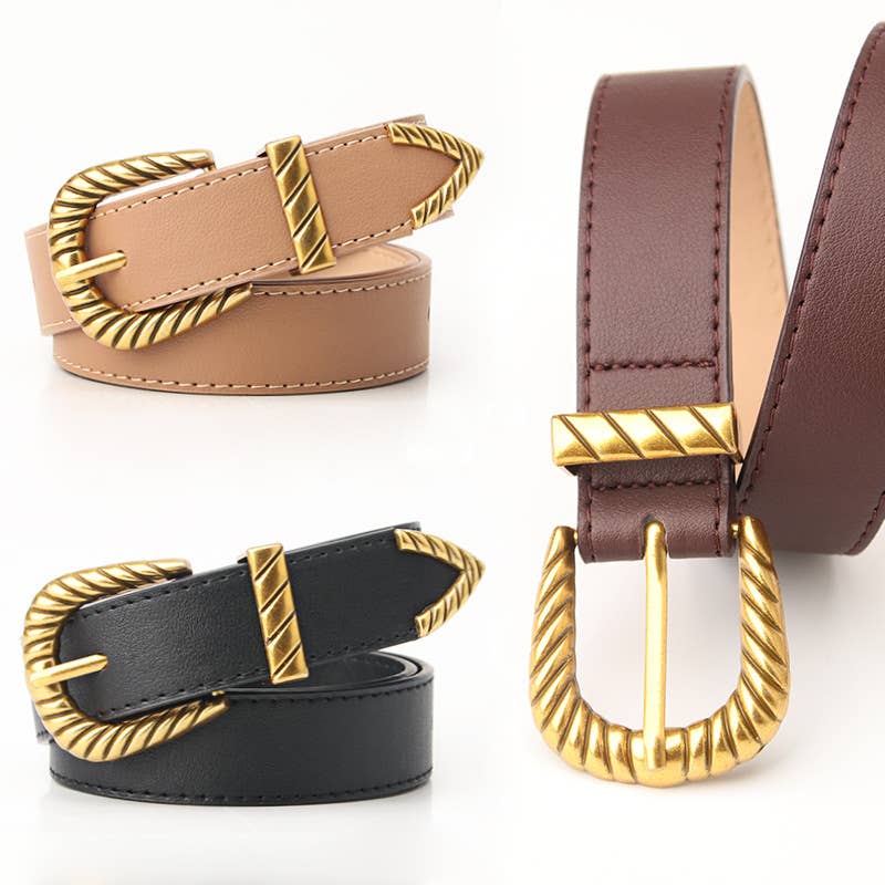 Versatile needle buckle belt with threaded belt