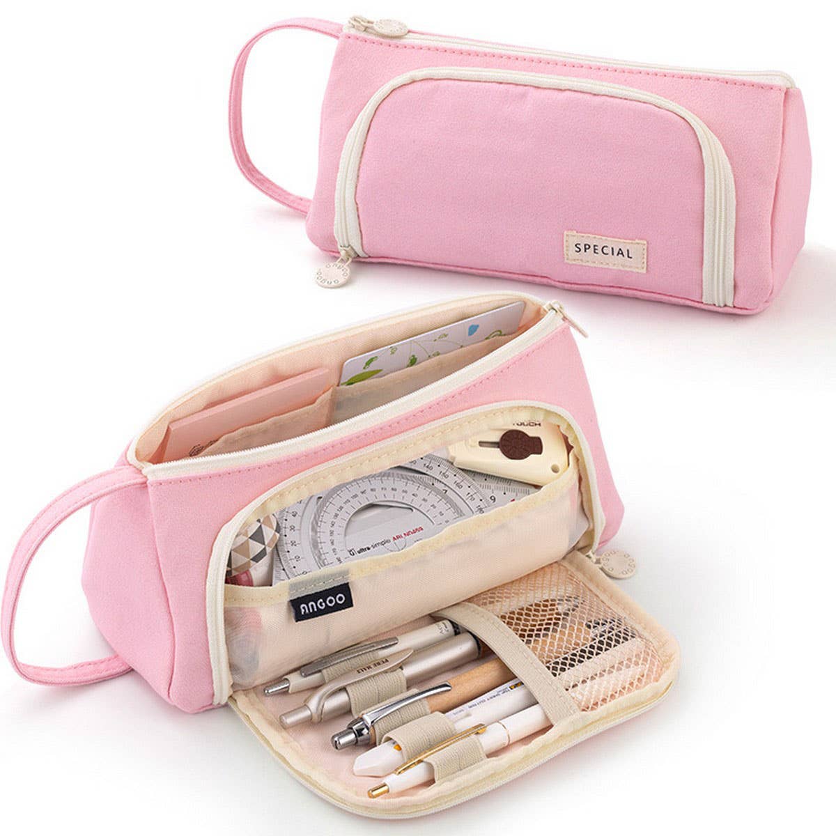 HIGH-VALUE CANVAS WINDOW PENCIL CASE