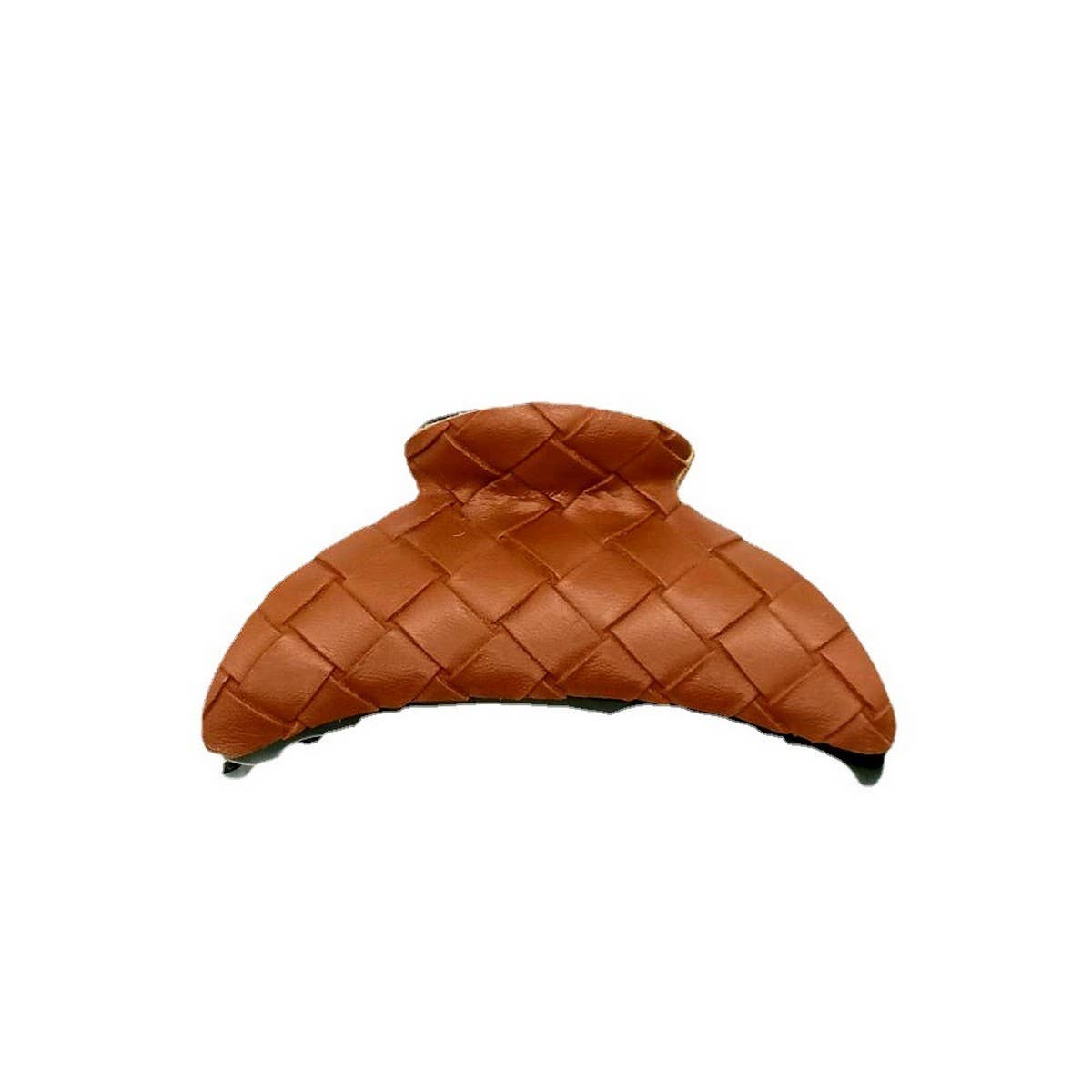 Woven Lattice PU Leather Ethnic Hair Claw_CWAHA6379