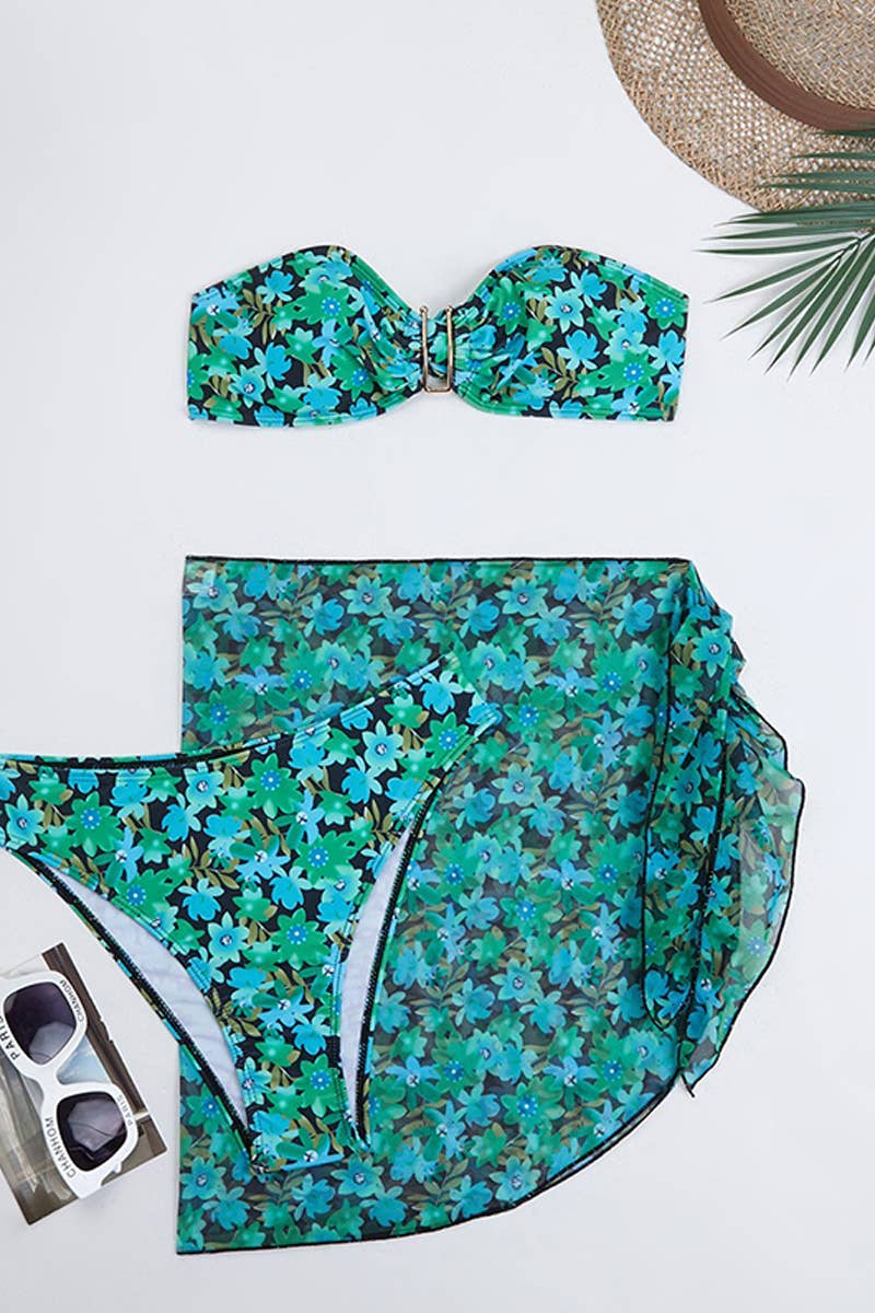 CWMW0796_METAL U-SHAPED THREE PIECE SWIMSUIT SET