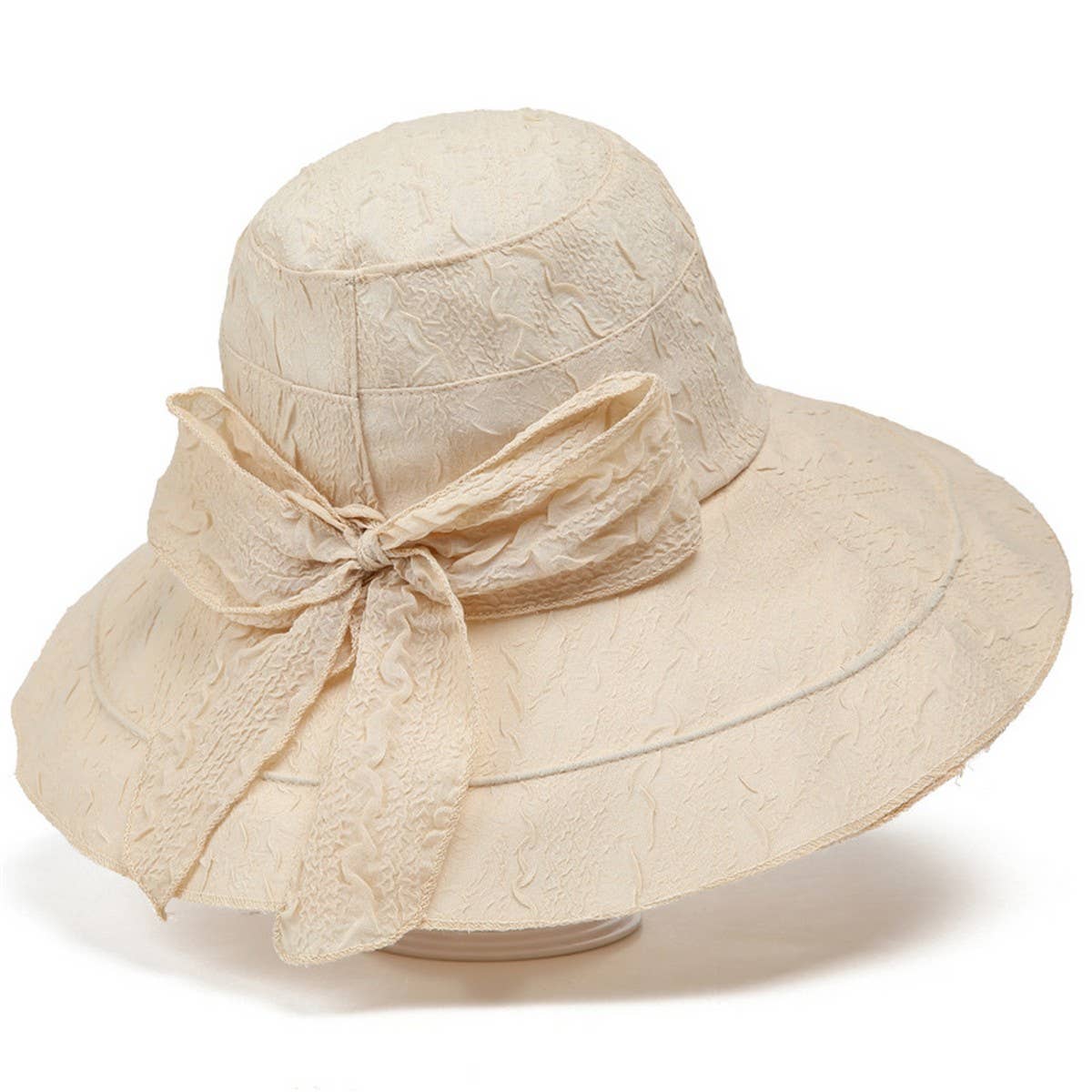 TRAVEL SUN PROTECTION BOW BUCKET HAT_CWAH1497
