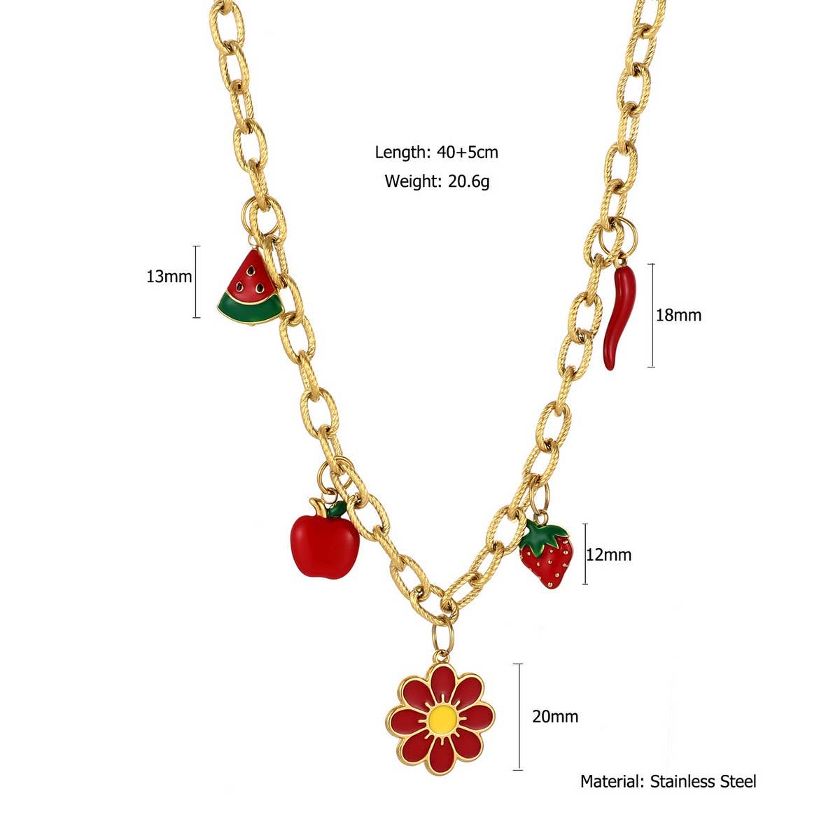 Bold Ocean Steel Necklace with Starfish & Shell_CWMM8852