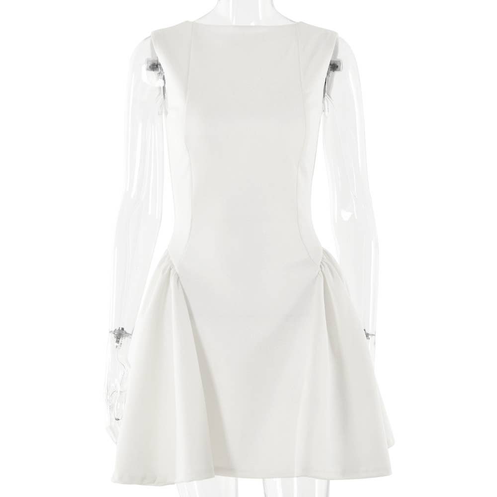 Off Shoulder Ruched Backless Mini Bodycon Dress