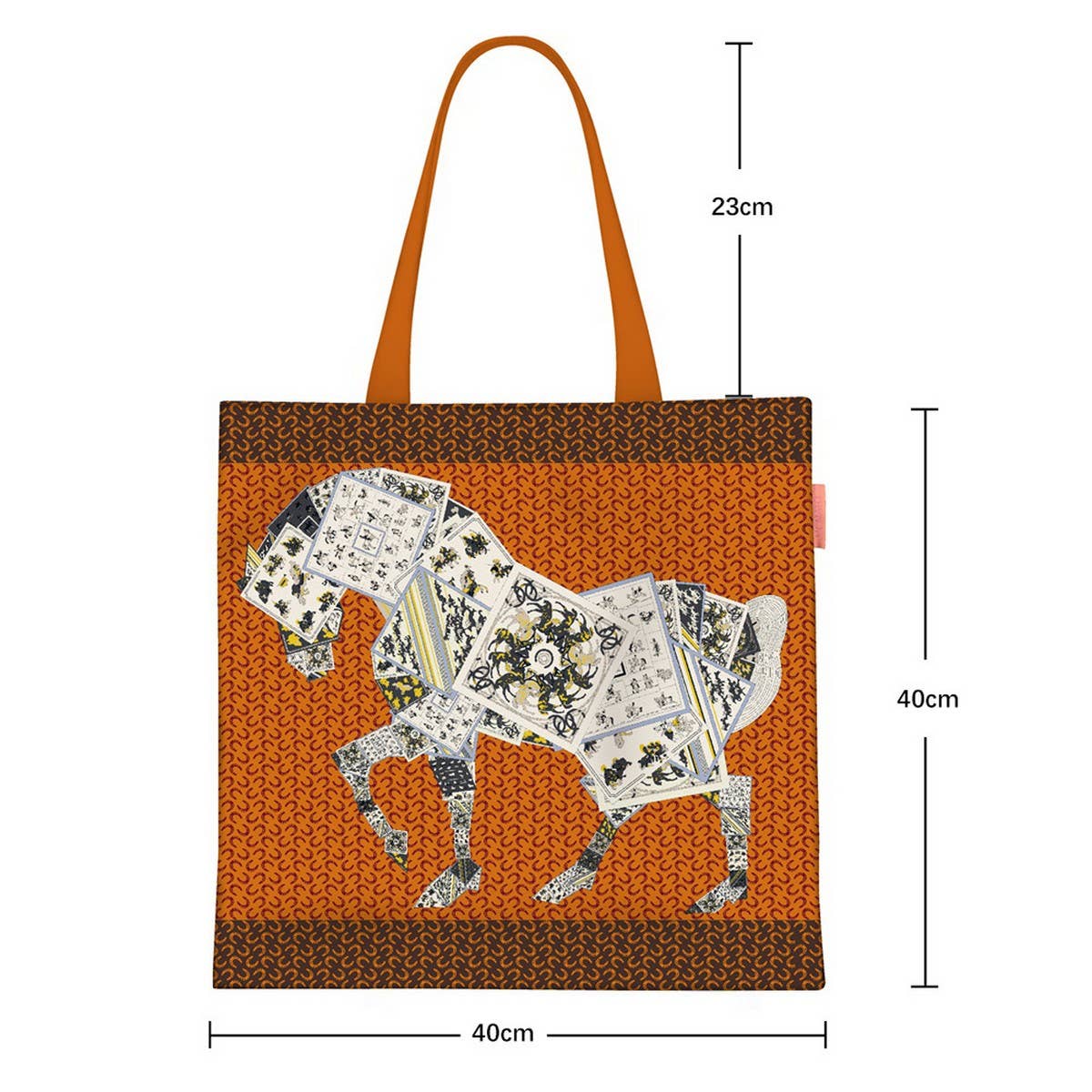 Large Canvas Tote with Horse & Poker Design_CWAB5134
