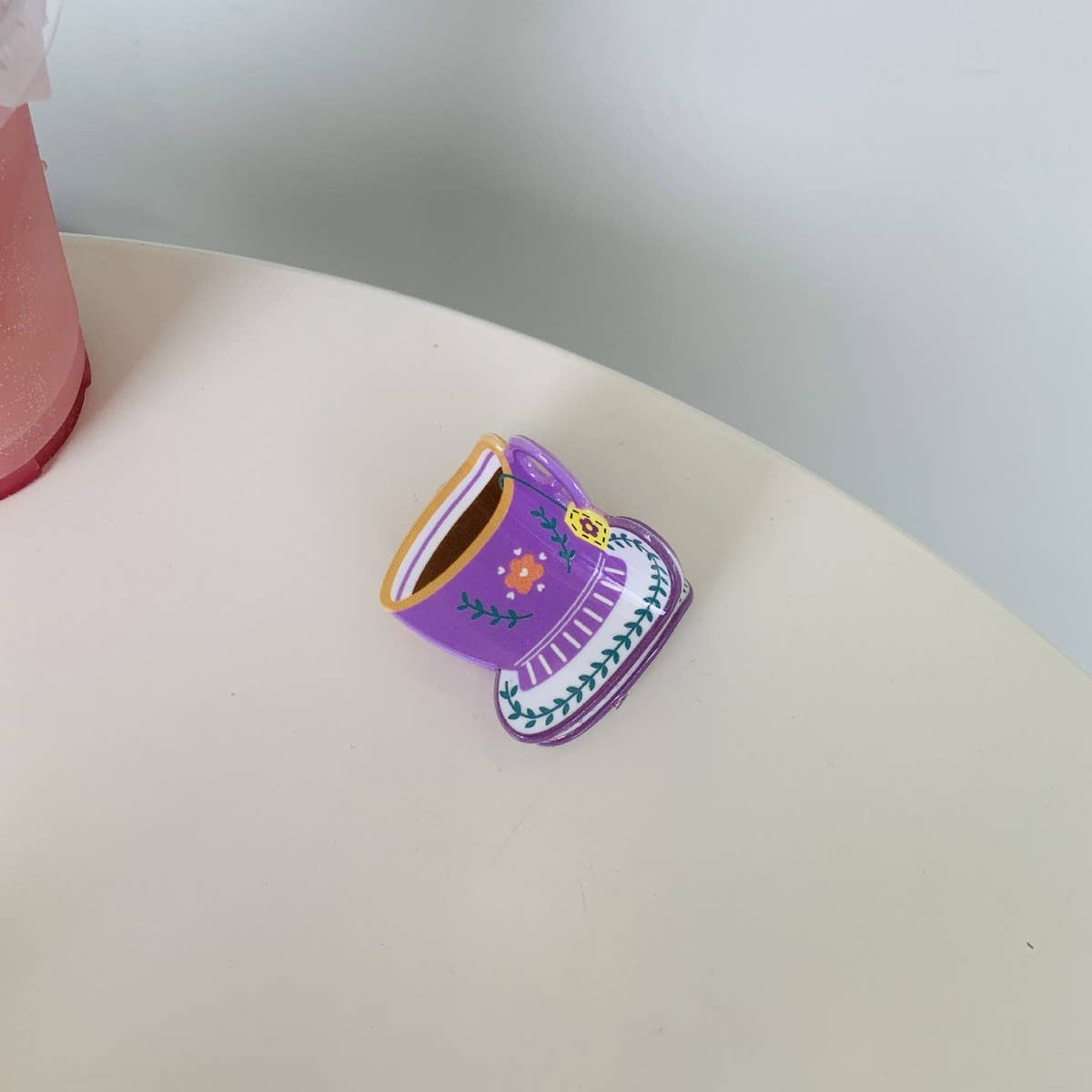 Acrylic Coffee Cup Hair Claw - Cute Shark Clip_CWASC1585