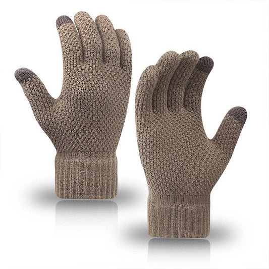 Men Women Knit Gloves ? Warm Thick Touch Tips_CWAG0224