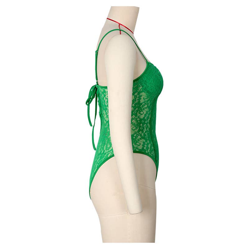 STRAP LACE PATCHWORK JUMPSUIT