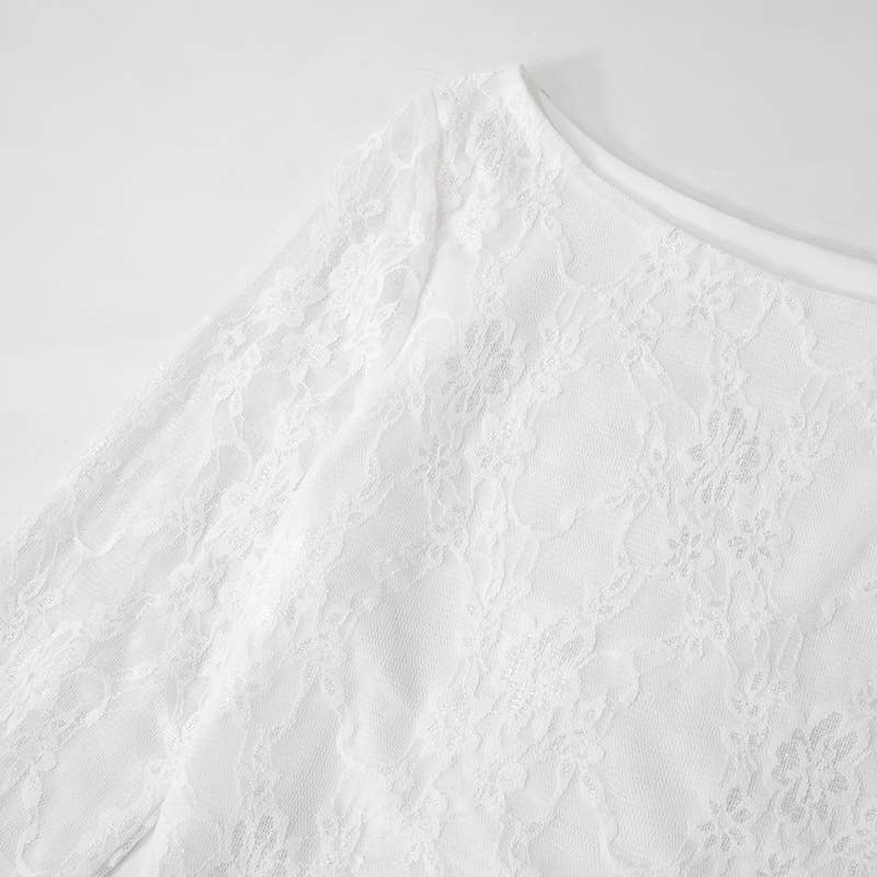 Glamorous Slim Lace Streamer Dress With Hip Wrap