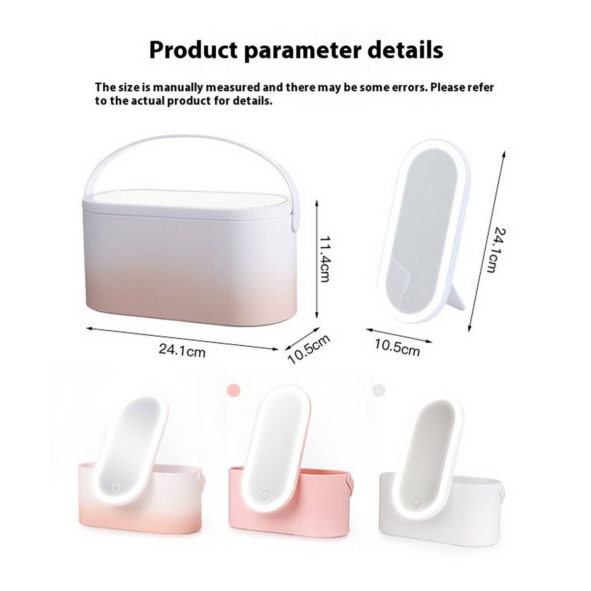 PORTABLE DRESSING BOX WITH LED LIGHT MIRROR_CWMM5633