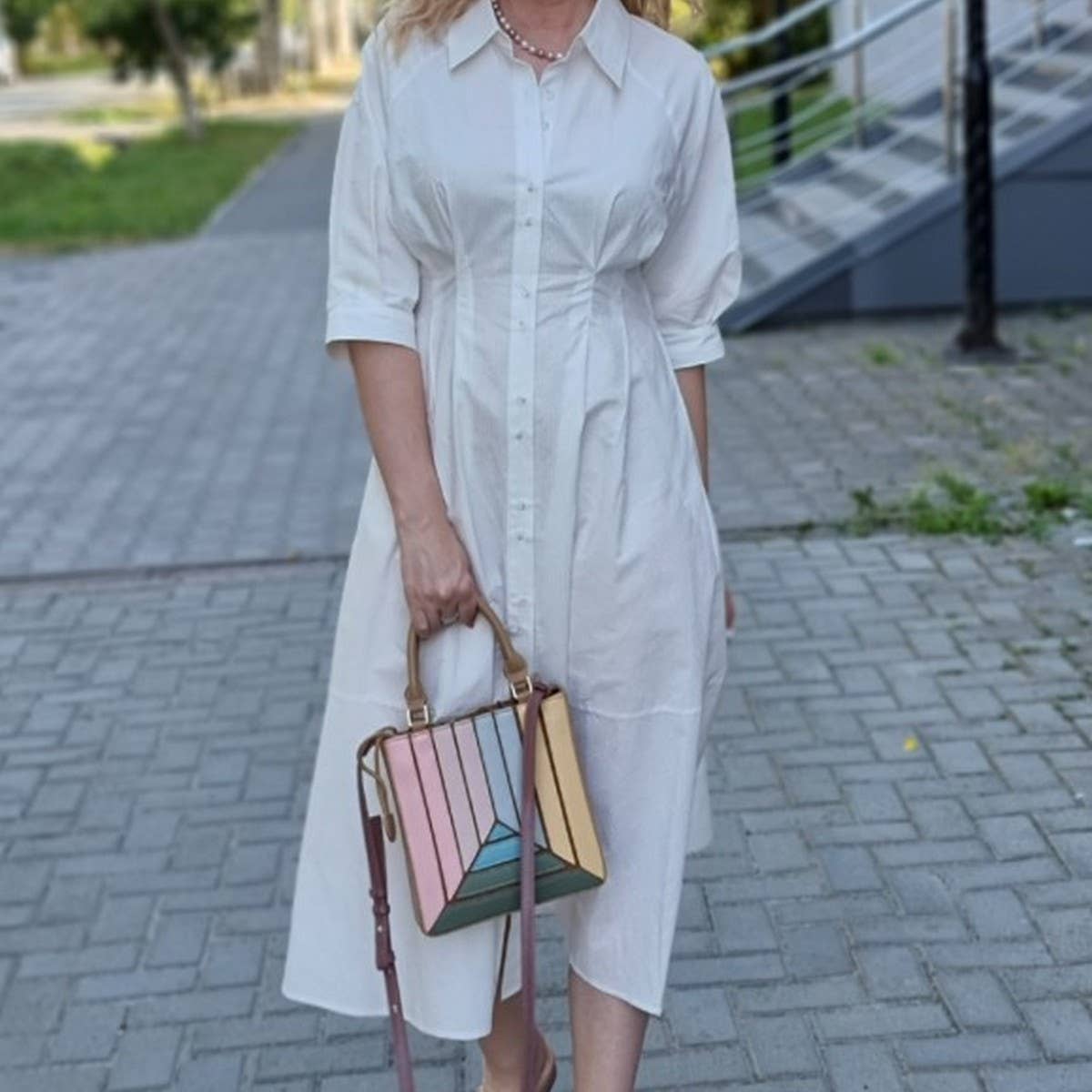 SPLICED RAINBOW SHOULDER BAG HANDBAG_CWAB1382