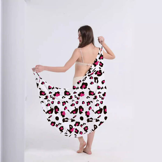 Multi-Color Print Sling Dress,Island Vacation Wear