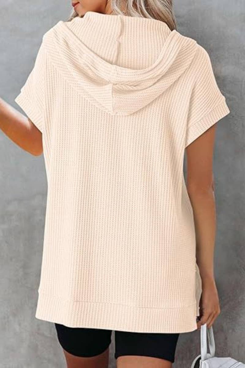 CWDSD4920_SUMMER DRAWSTRING HOODED DRESS SHORT