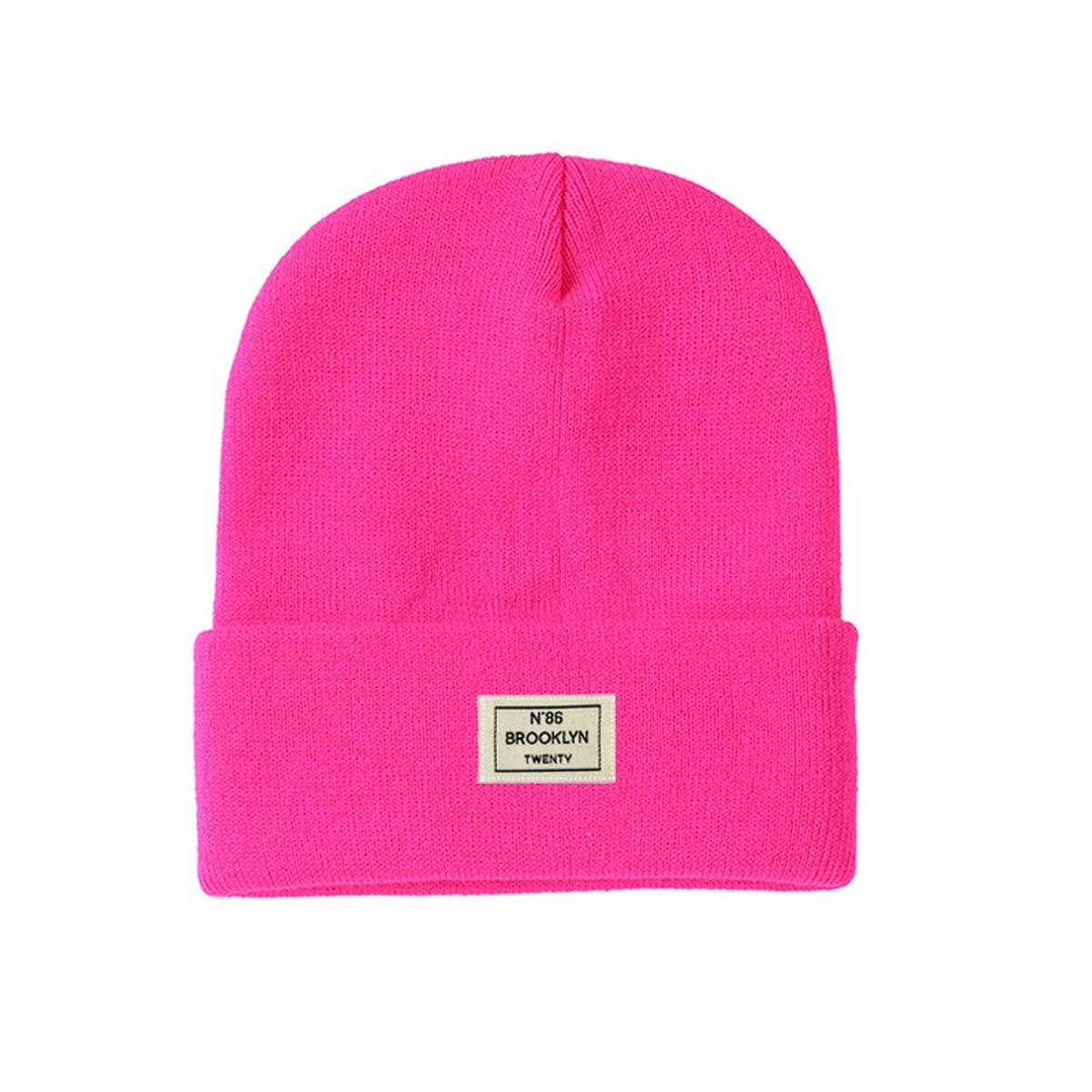 CWAH04350_LETTER PATCH KNIT BEANIE HAT UNISEX