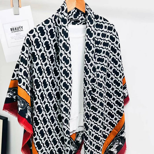 Letter Print Scarf - Chic Winter Wrap Gift Shawl