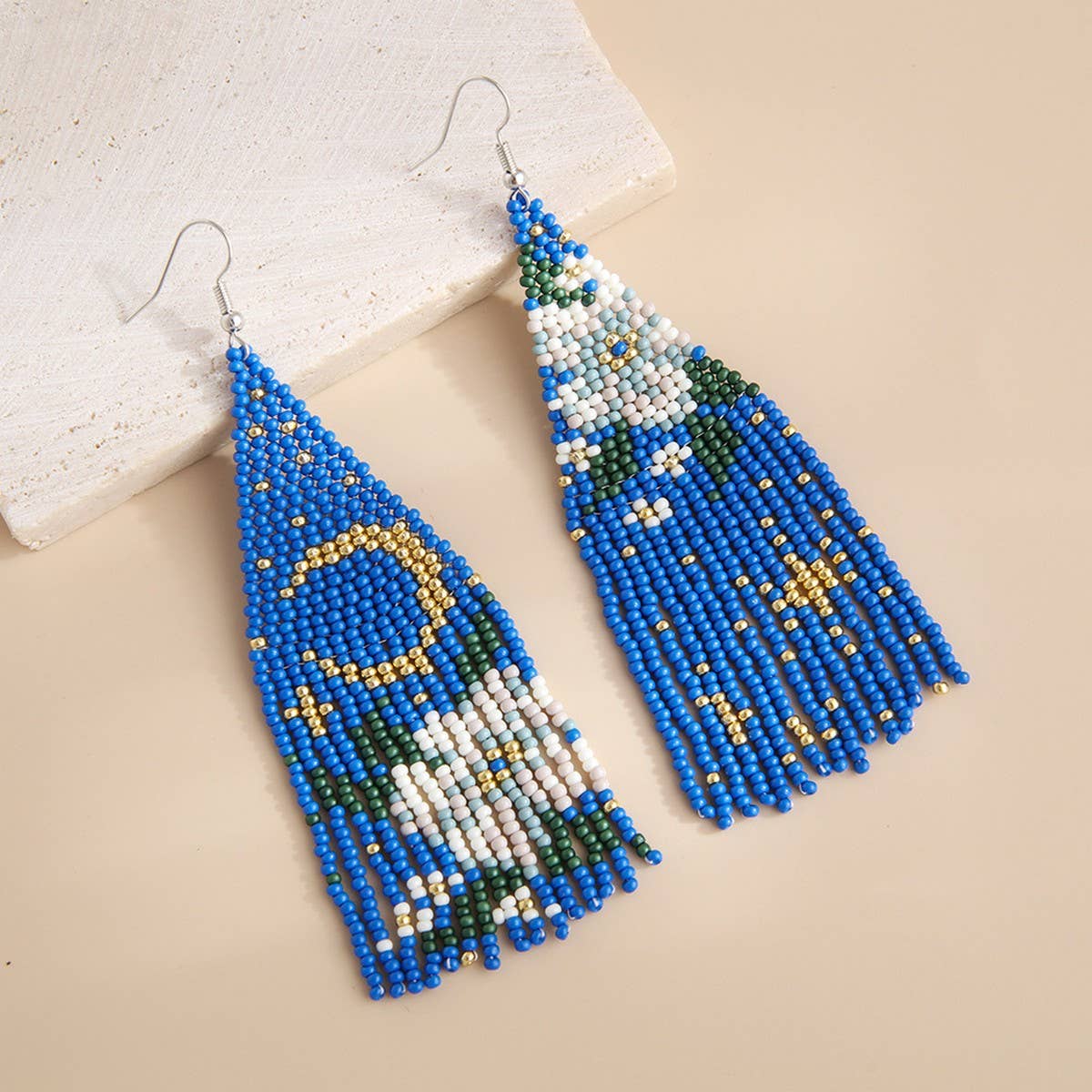 STARRY FLOWER HAND-WOVEN TASSEL EARRINGS_CWAJE1965