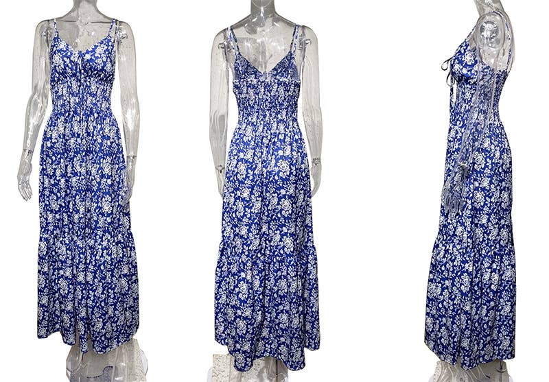 PRINT SEXY HALTER DRESS