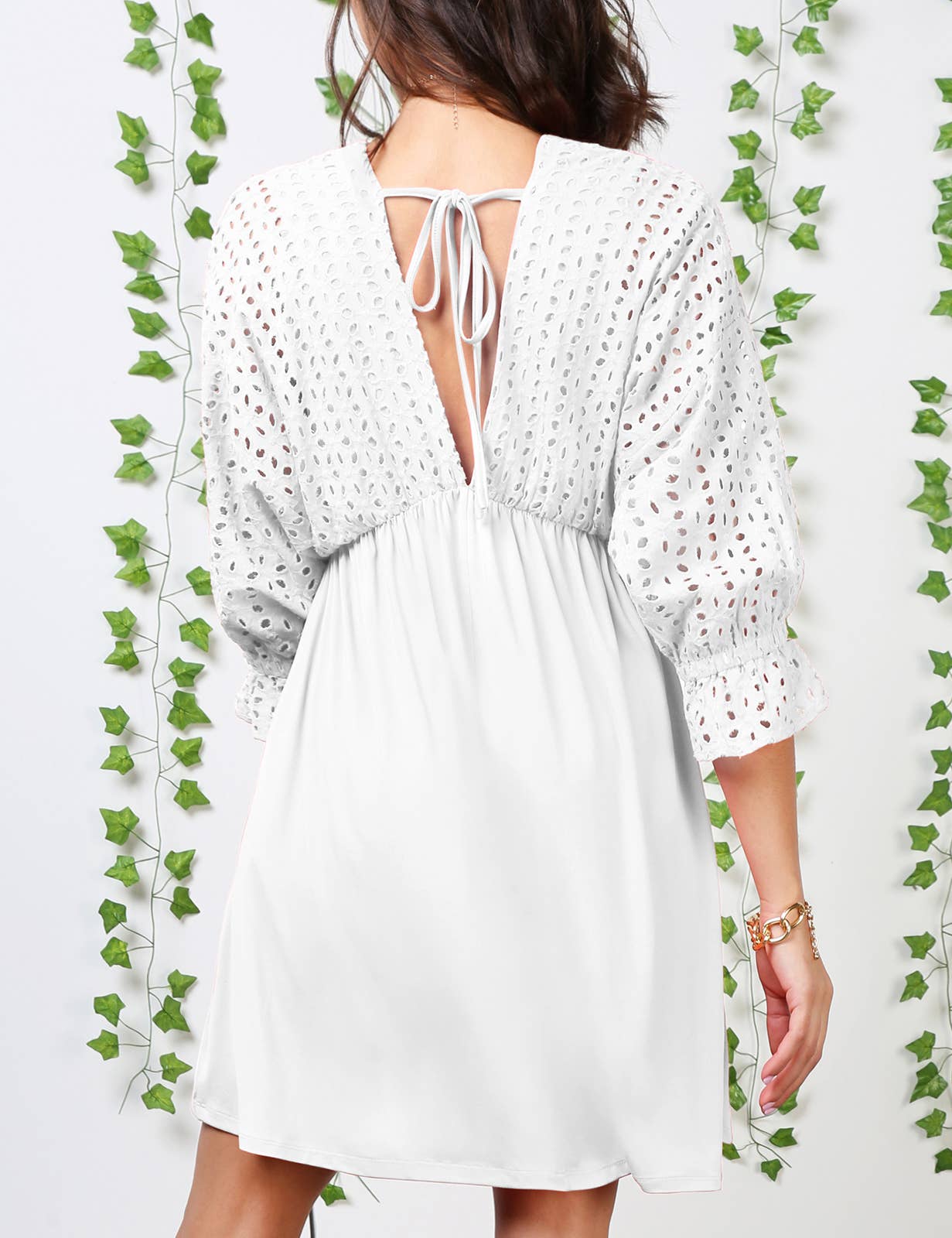 WOMEN DEEP V LOOSE SHORT DRESS_CWDSD10367