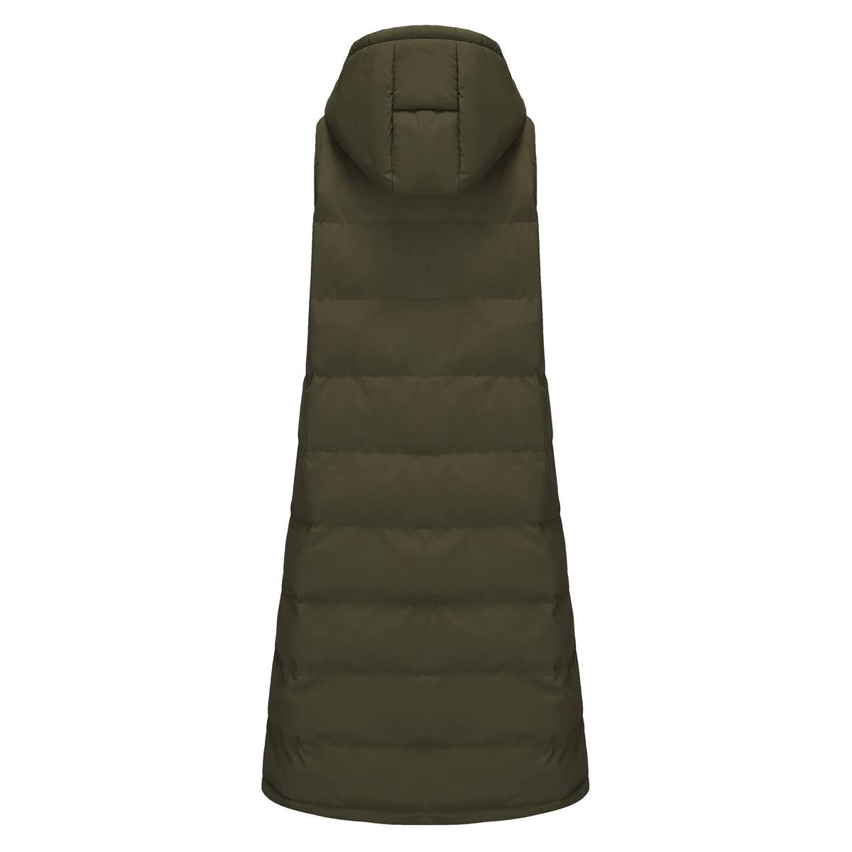 Solid-color hooded sleeveless cotton-padded vest