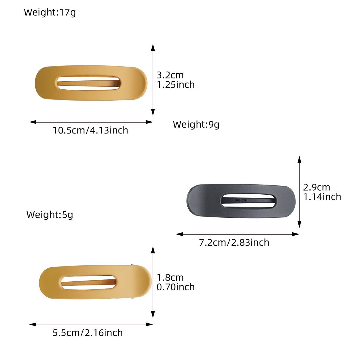 Simple and elegant matte coffee series hair clips