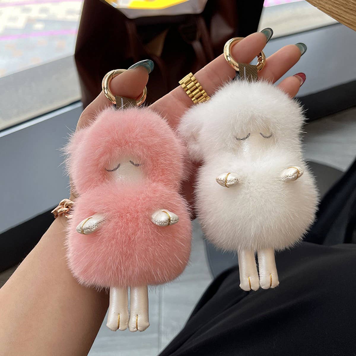 CUTE PLUSH LAMB CAR KEYCHAIN BAG PENDANT GIFT