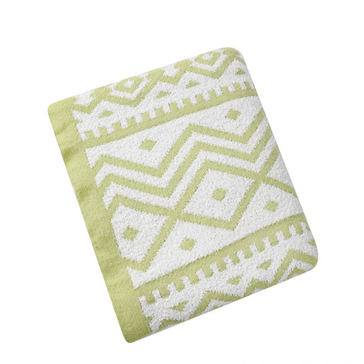 KNITTED SOFT AND LIGHT GEOMETRIC PATTERN BLANKET
