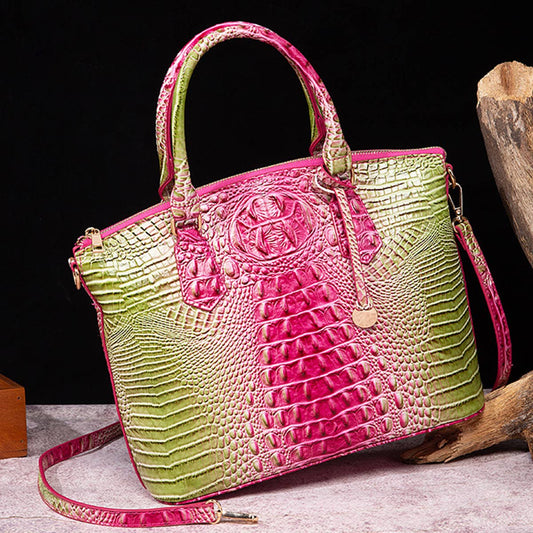 CLASSY CROCODILE PATTERN TOP HANDLE BAG_CWAB0572