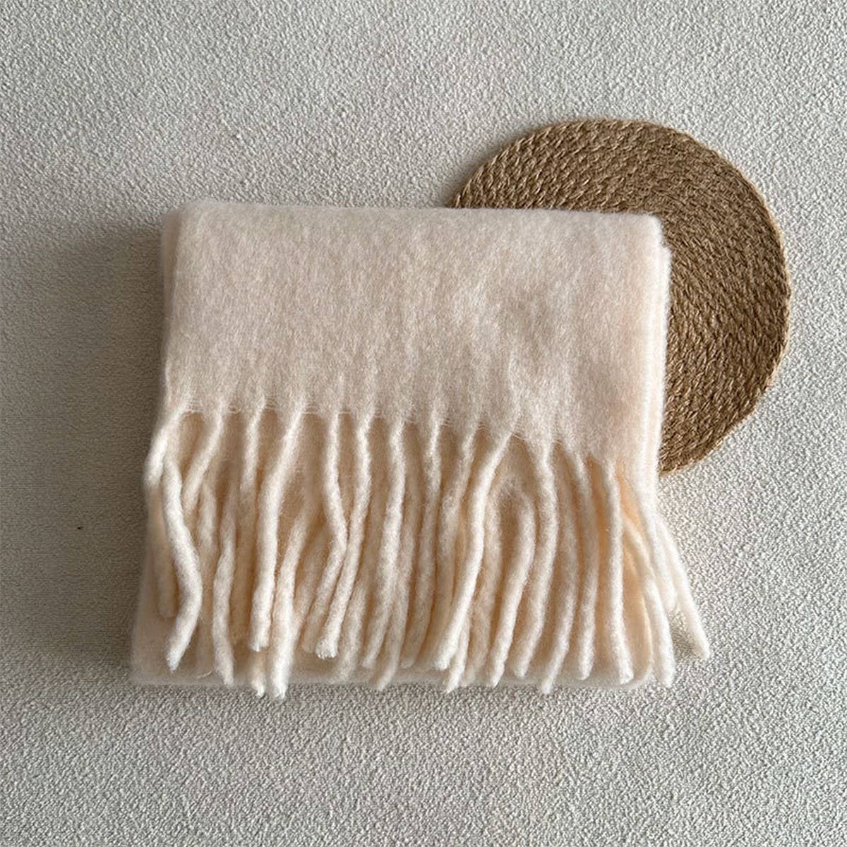 Red Wool Blend Scarf for Winter ??Soft & Warm_CWASC2282