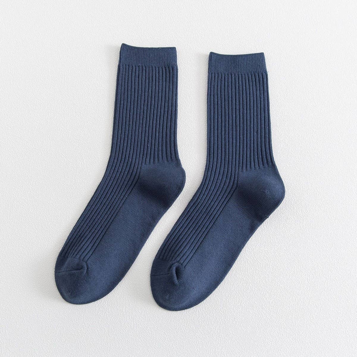 NEW ALL-MATCH DOUBLE-NEEDLE MID-CALF SOCKS