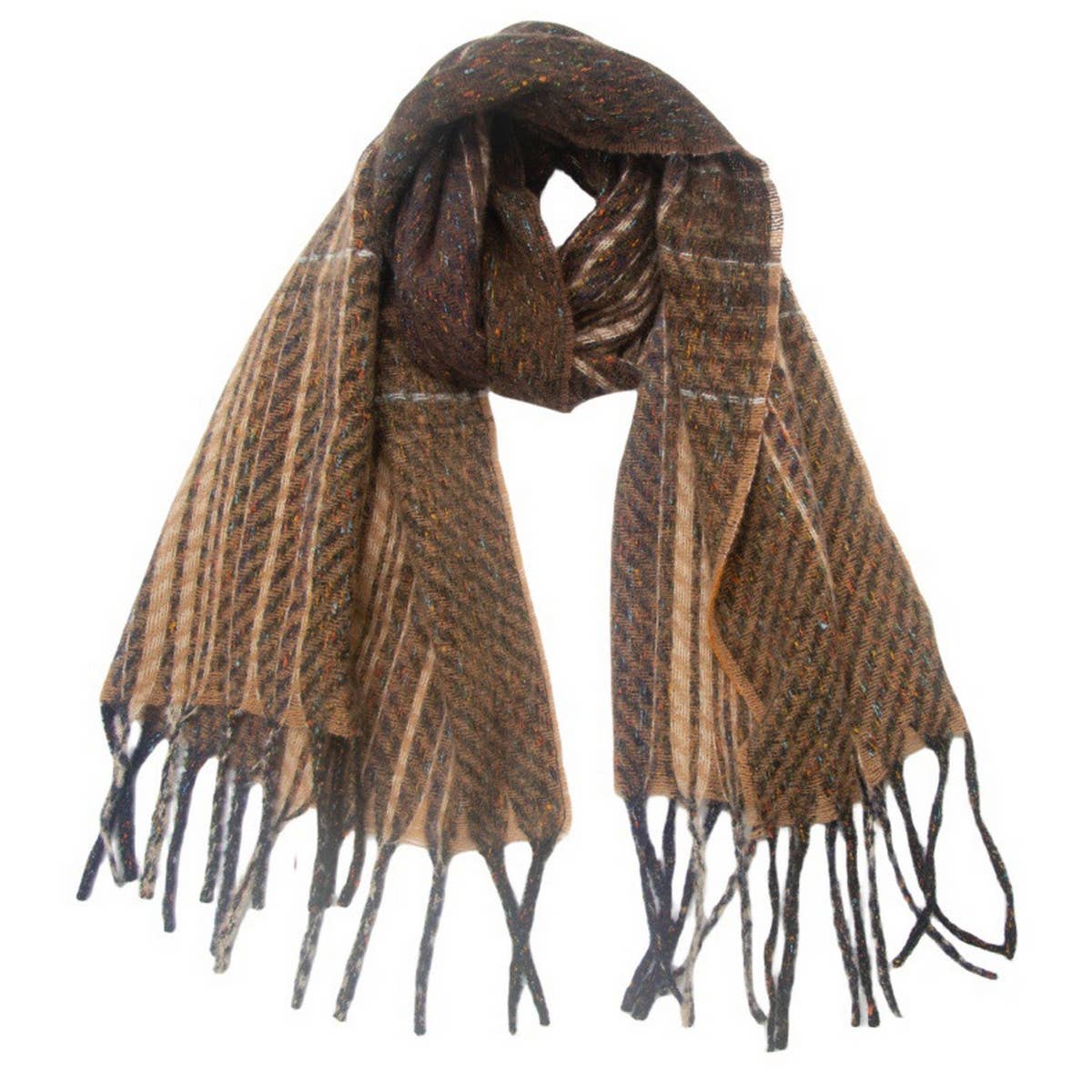 Gradient Fringe Scarf ? Fall/Winter Jacquard Wrap