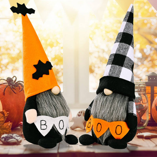 HALLOWEEN BOO DOLL PLAID HAT ORNAMENTS