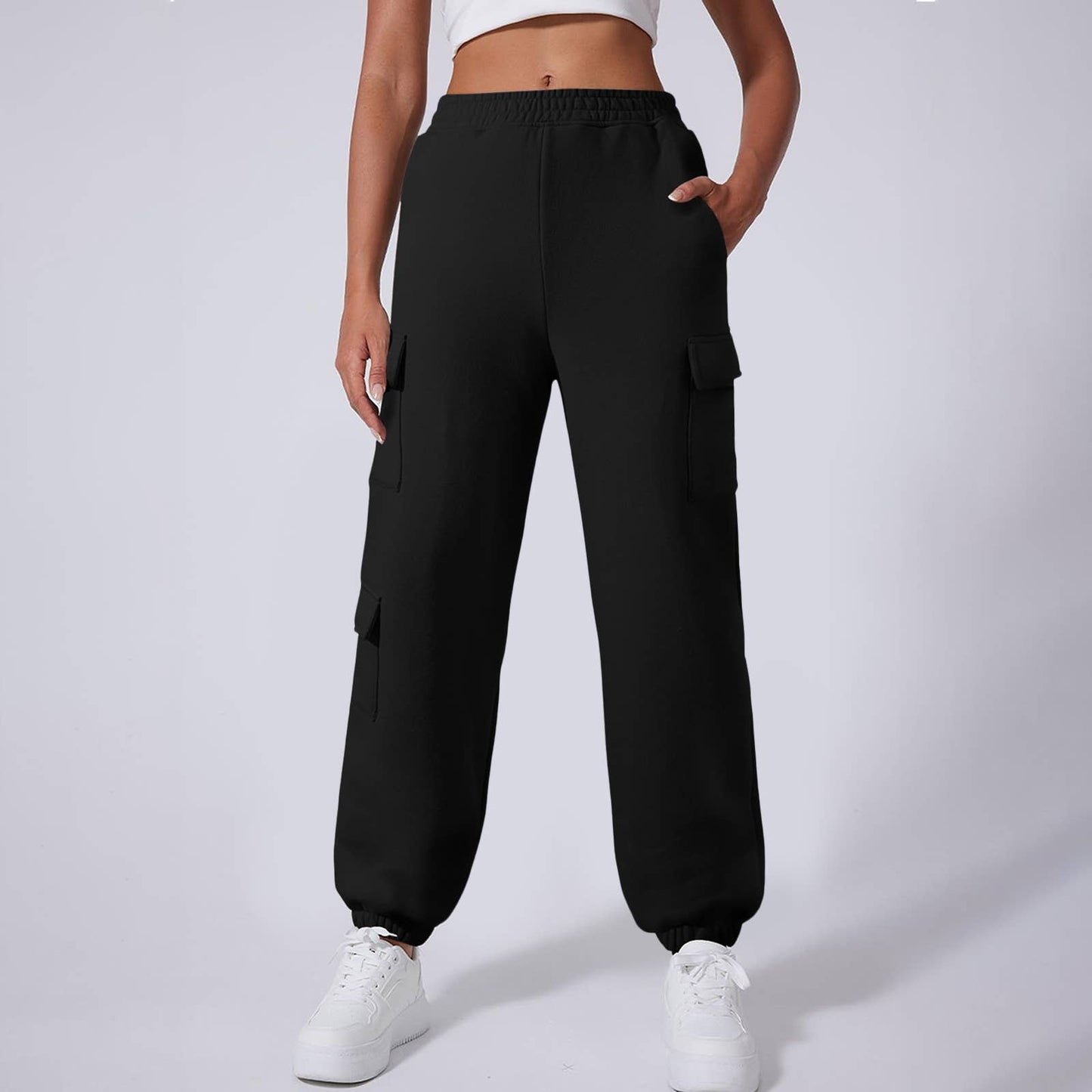 FLEECE AND THICK SOLID COLOR FASHION OVERALLS