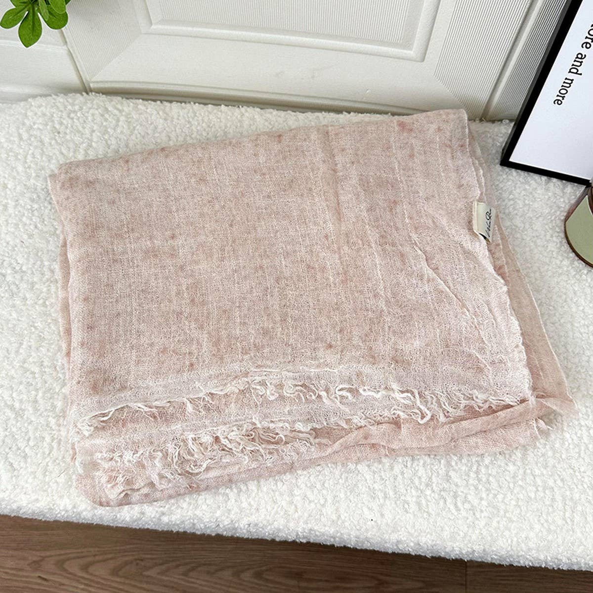 CONTRAST COLOR SPRAY DYED LONG SCARF SHAWL