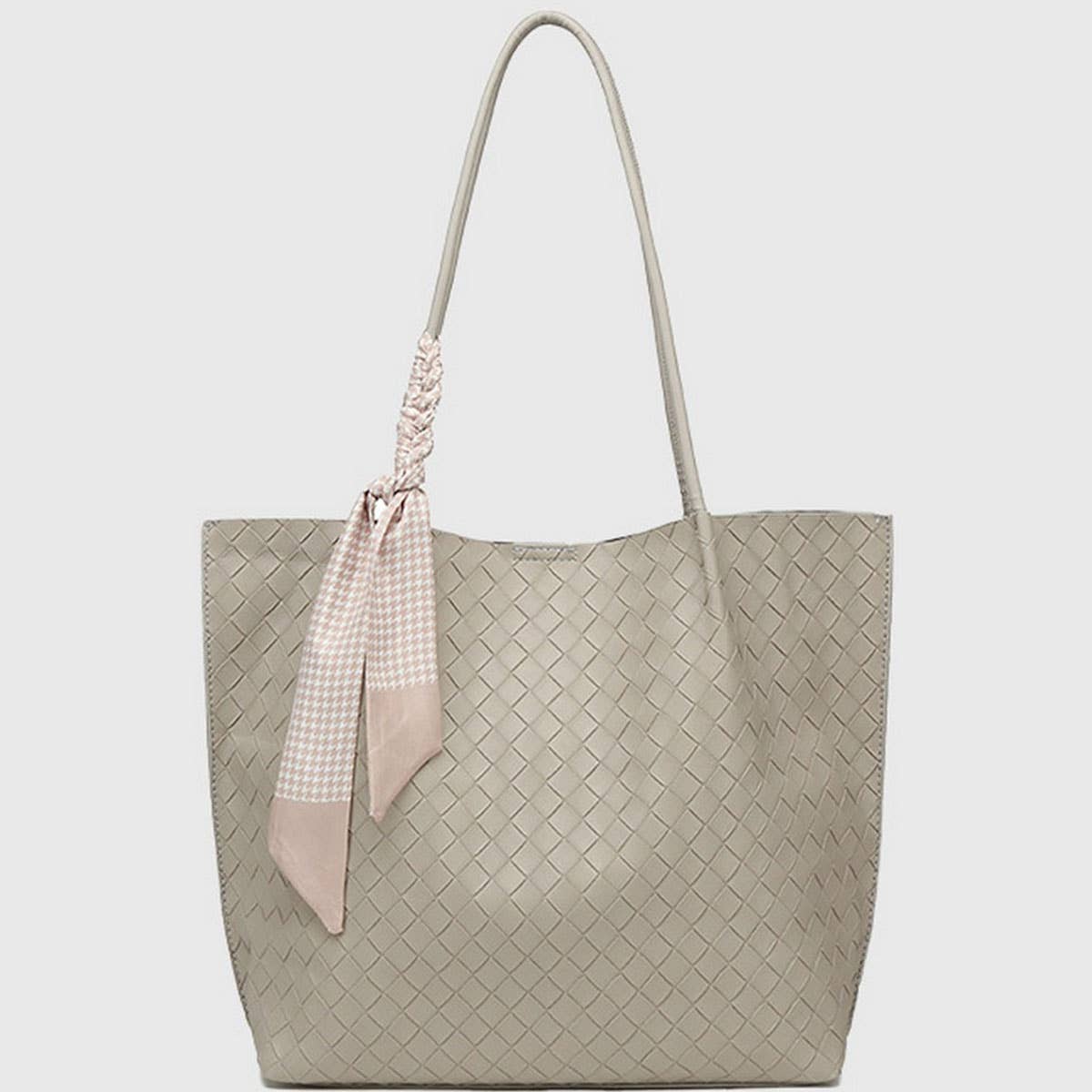 Large Woven Texture Tote Bag ??Stylish & Elegant＿CWAB5117