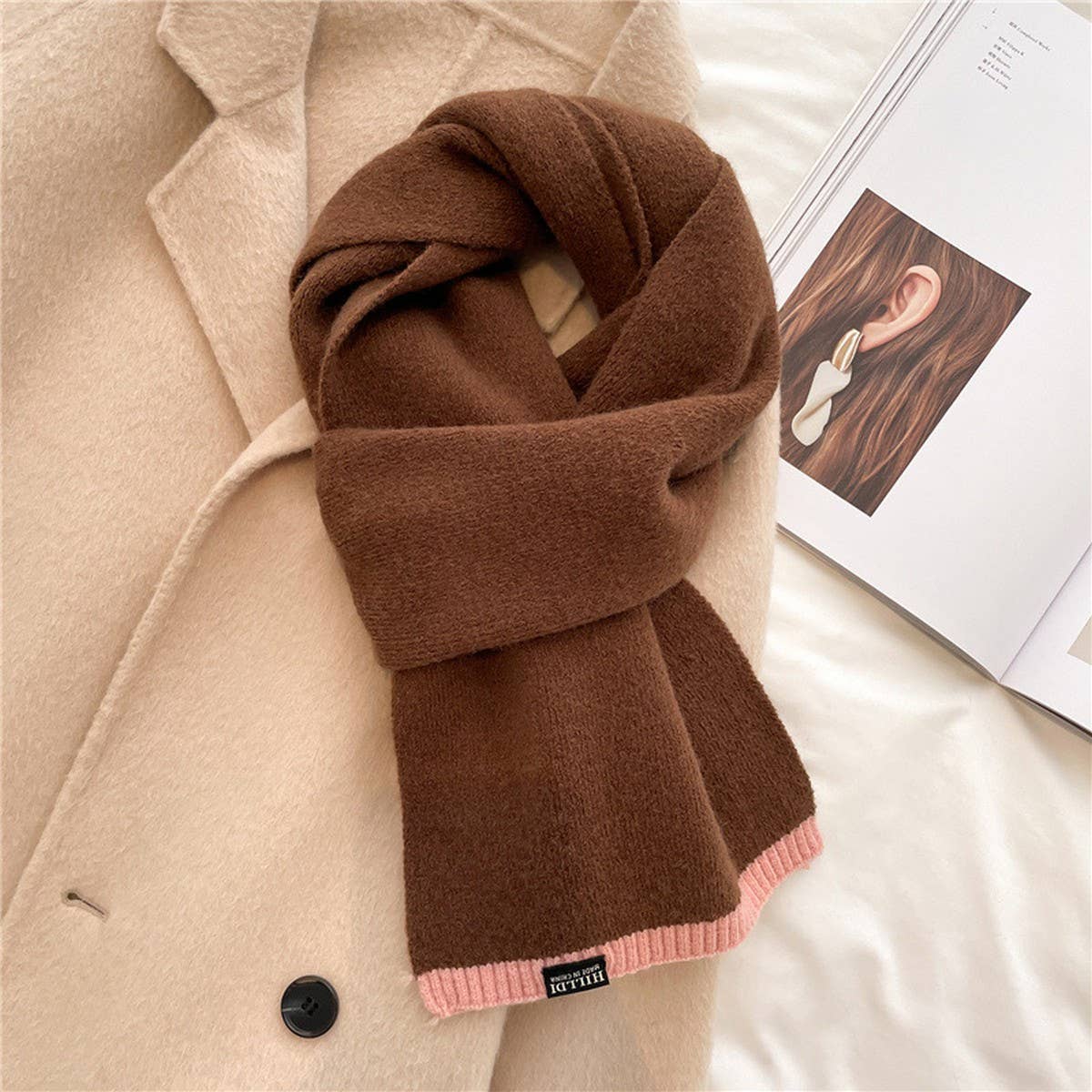 SOLID COLOR COMMUTER ALL-MATCH WARM SCARF_CWASC0976