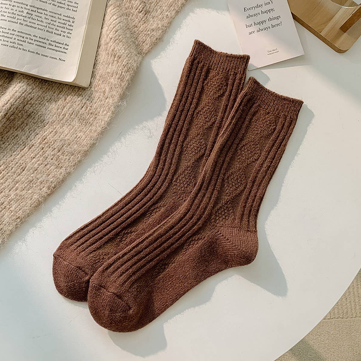 WOMEN'S WOOL SOCKS WARM WOMEN'S MID-CALF SOCKS