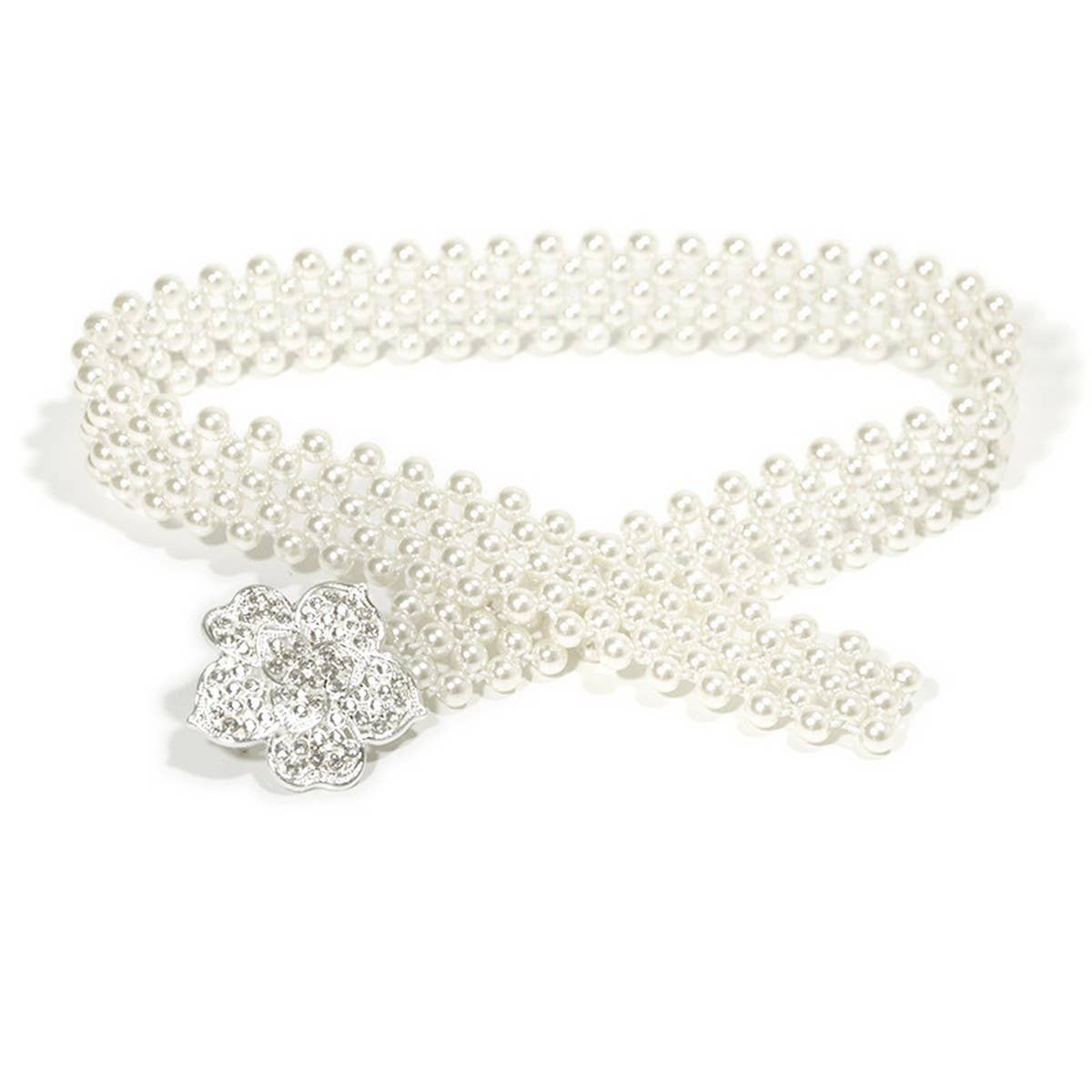 CASUAL WOMEN'S STRETCH COTTON PEARL WAIST CHAIN_CWABE0512
