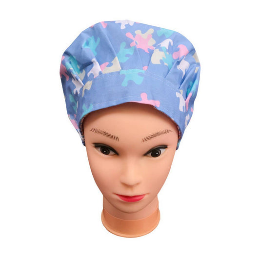 PUFF HAT PRINTED COTTON SURGICAL CAP NURSE HAT_CWAH3376
